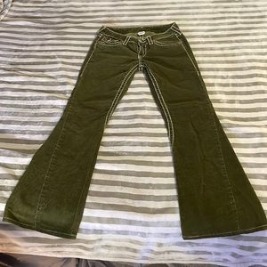 True religion,size 29,emerald corduroy style jeans.in good condition.